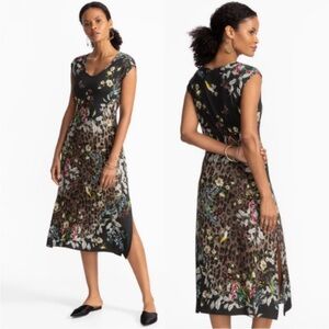 Johnny Was The Janie Favorite High Slit Knit Dress Size Large Butterflies Floral